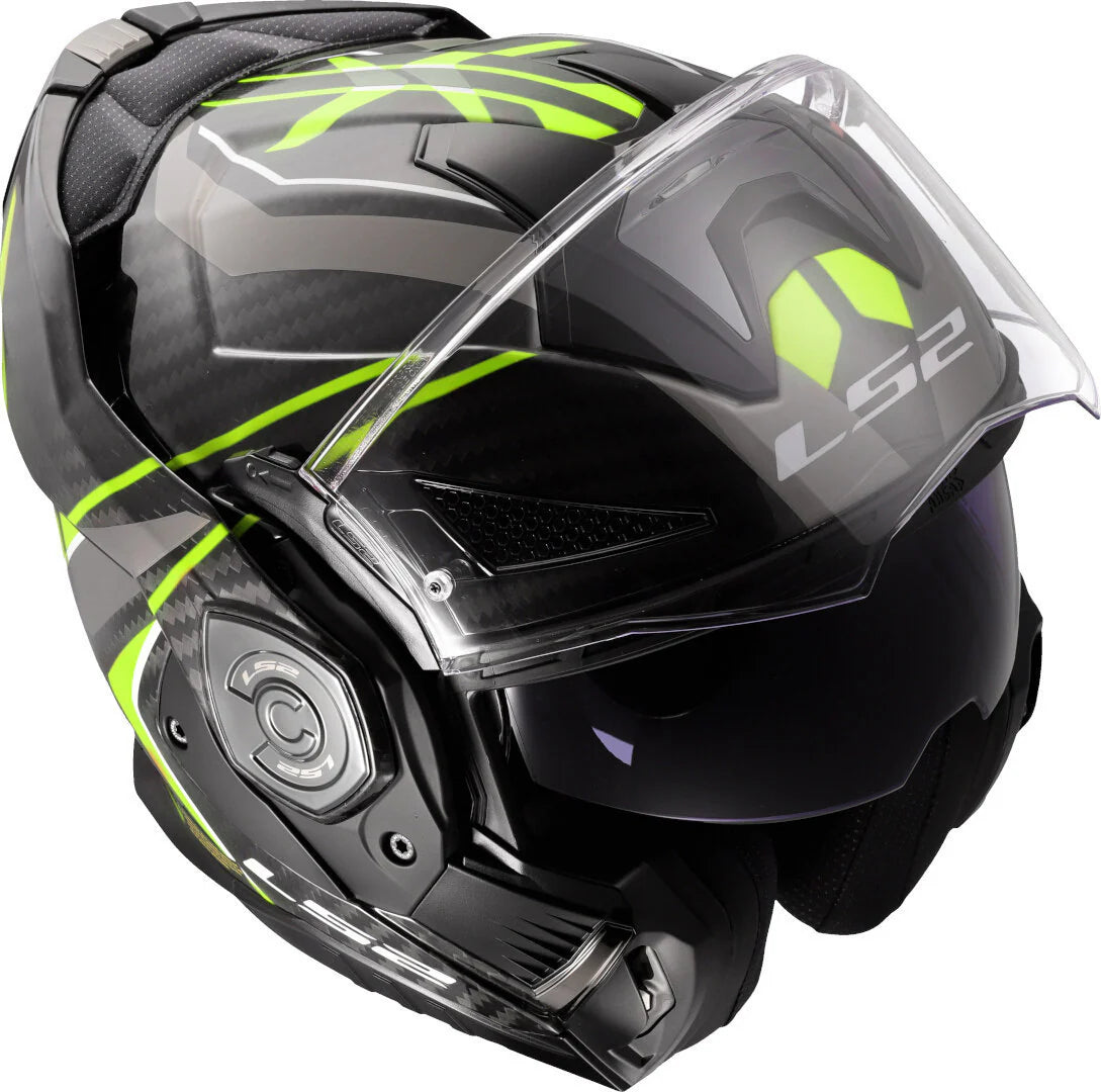 LS2 FF901 ADVANT X CARBON MODULAR HELMET - FUTURE II BLACK FLUO