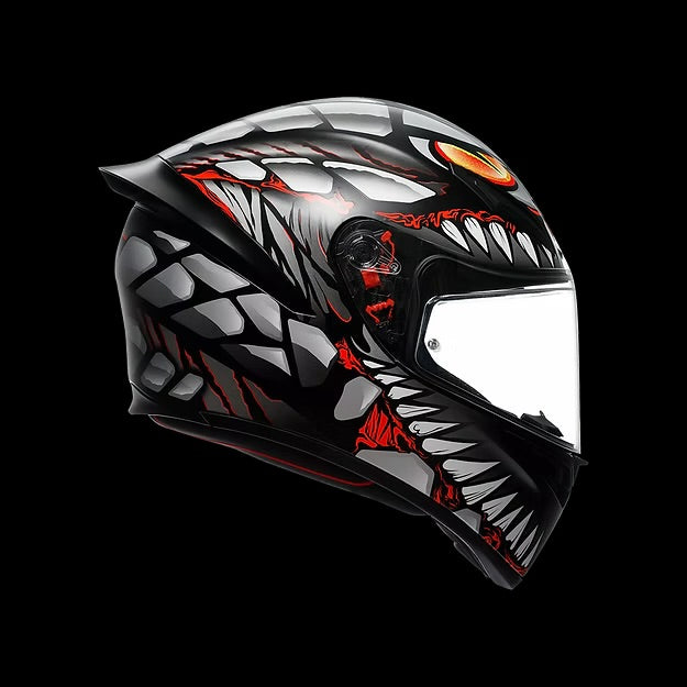 AGV K1 S LYZARD MATT BLACK/GREY/RED DOT(E2206)