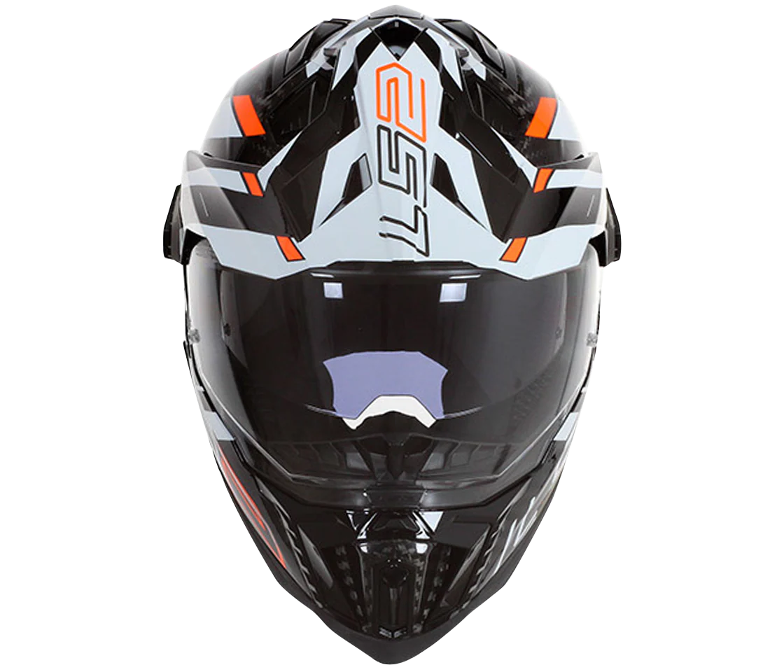 LS2 MX701 CARBON EXPLORER EDGE BLACK FLUO ORANGE
