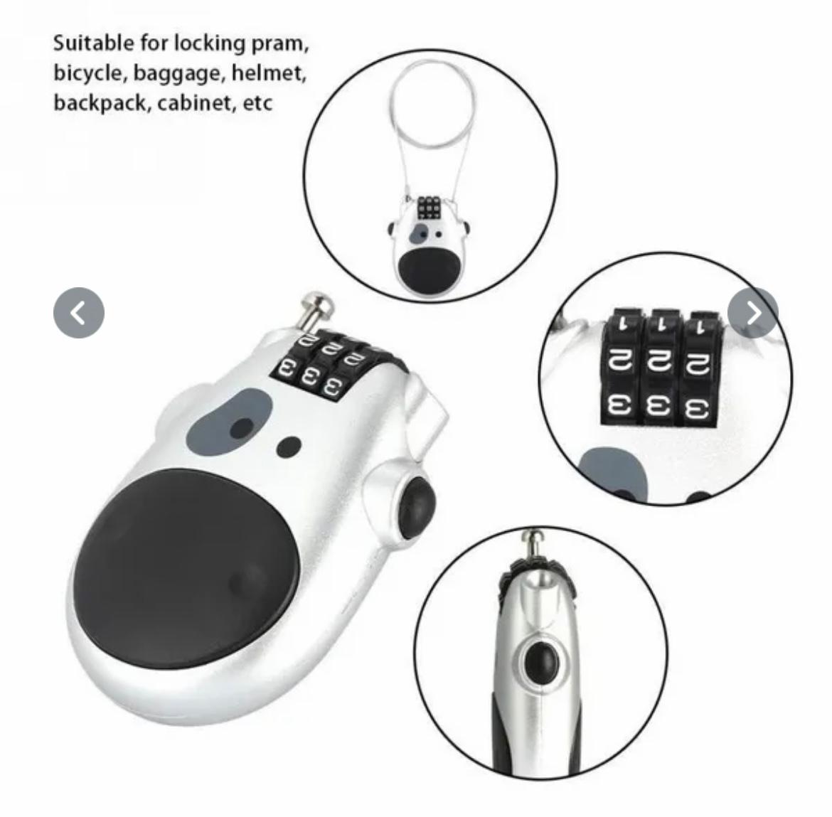 RETRACTABLE CABLE NUMBER LOCK