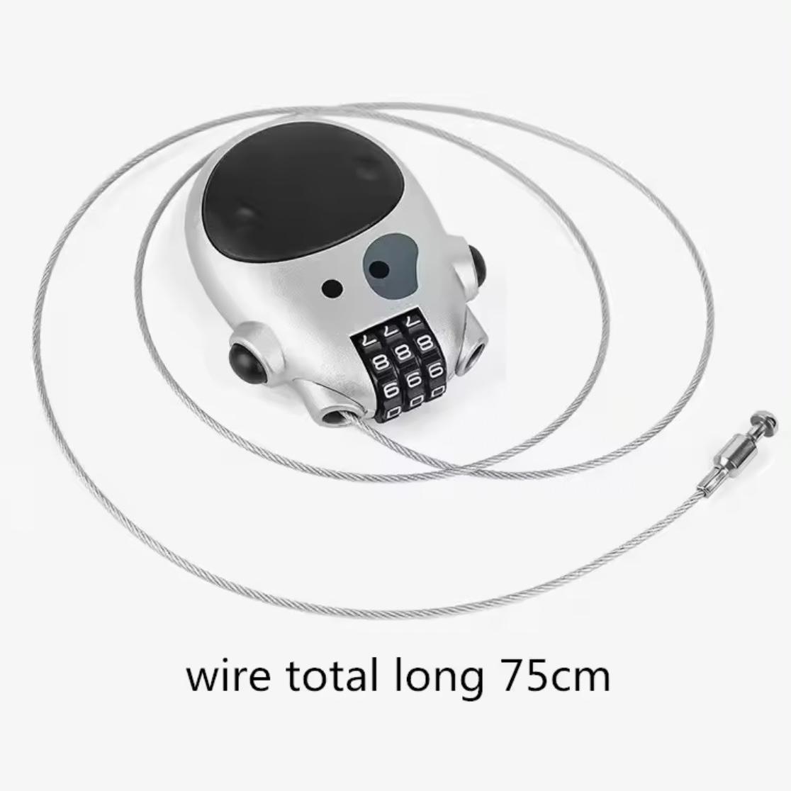 RETRACTABLE CABLE NUMBER LOCK