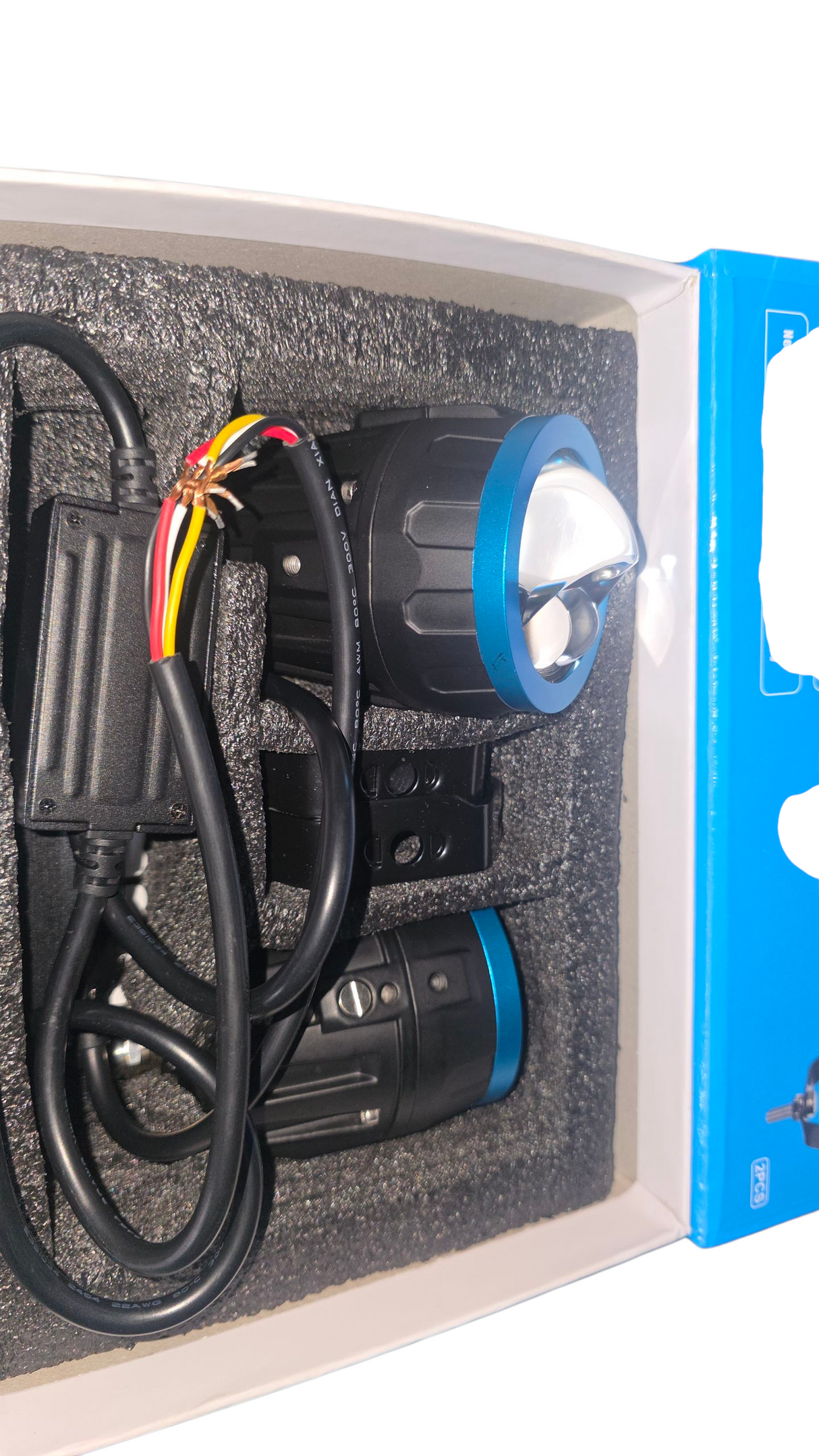 HJG Terminator 2 Projector Foglight 100W with Laser Spot and Wide Spread Red DRL/White/Yellow/Warm White Light 100W Foglight Ultra Wide Dual Intensity LED Driving Fog Lights 3000K/4300K/6500K Universal For All Cars & Bikes LIU HJG Terminator 2 Bi Foglight