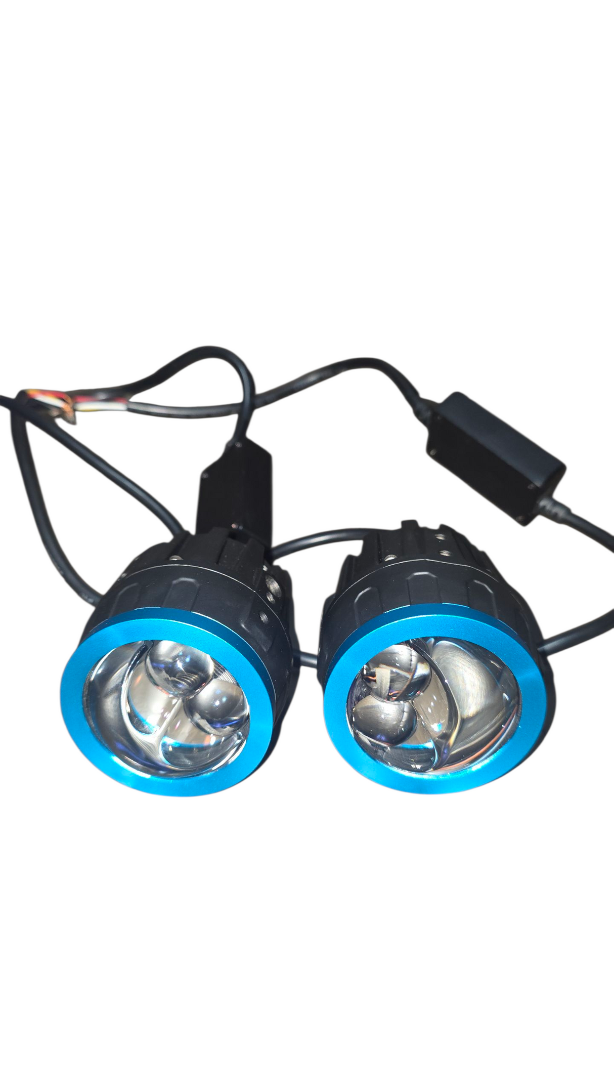 HJG Terminator 2 Projector Foglight 100W with Laser Spot and Wide Spread Red DRL/White/Yellow/Warm White Light 100W Foglight Ultra Wide Dual Intensity LED Driving Fog Lights 3000K/4300K/6500K Universal For All Cars & Bikes LIU HJG Terminator 2 Bi Foglight