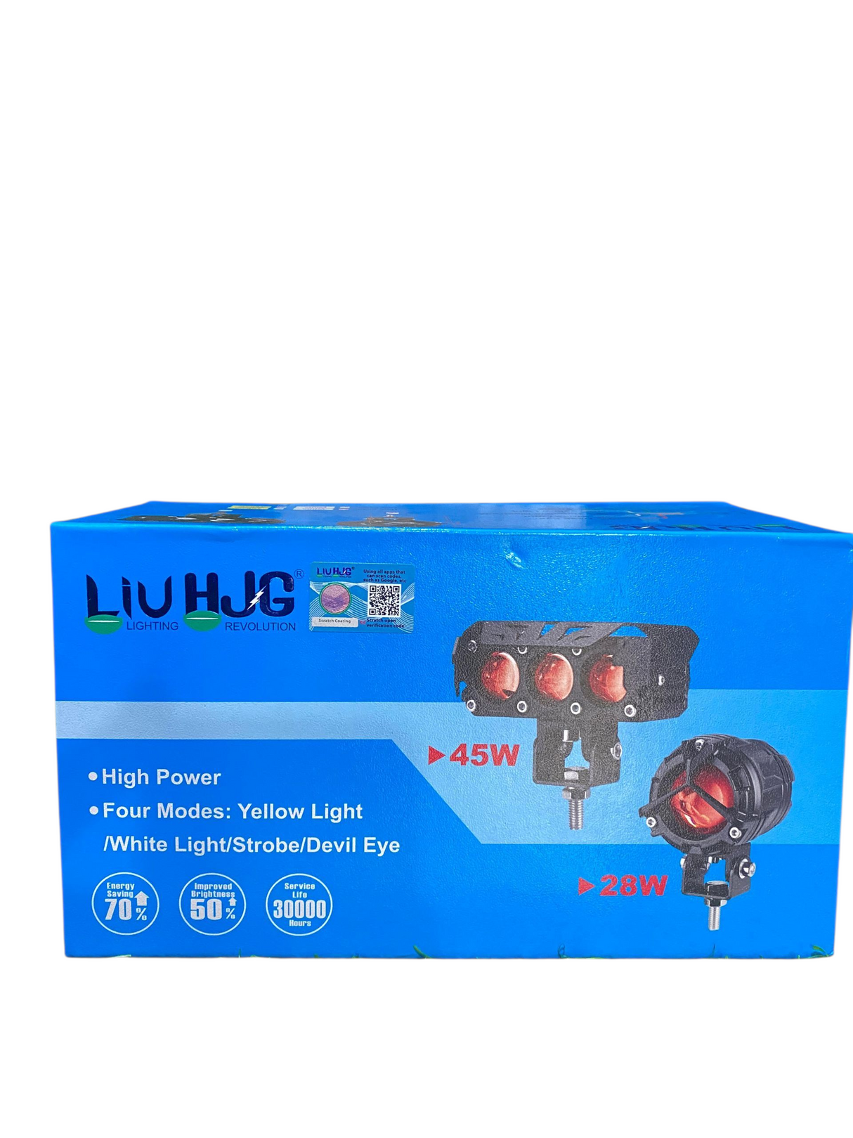 HJG Mercedes Y Lens Foglight Ultra Wide Dual Intensity LED Driving Fog Lights White/Yellow (2*45W = 90W Total) Universal For All Cars & Bikes