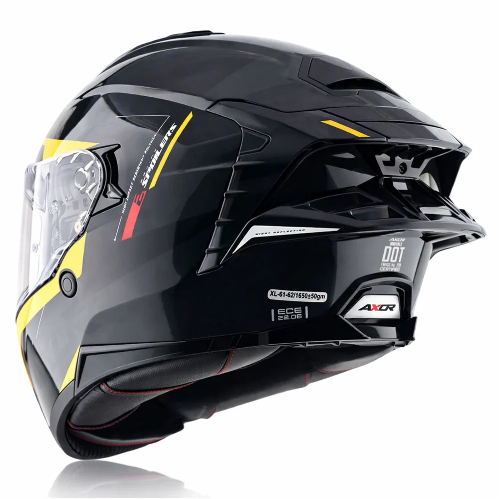 AXOR BRUTALE KRYPTIC DUAL SPOILER HELMET BLACK YELLO