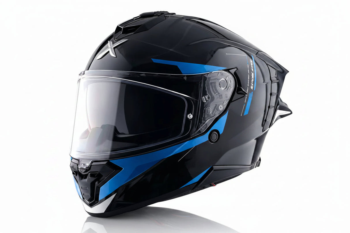 AXOR BRUTALE KRYPTIC DUAL SPOILER HELMET BLACK BLUE