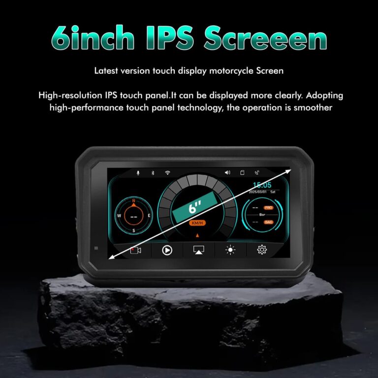 Simtac Quick Detachable Motorcycle GPS with CarPlay & Android Auto – M8DT