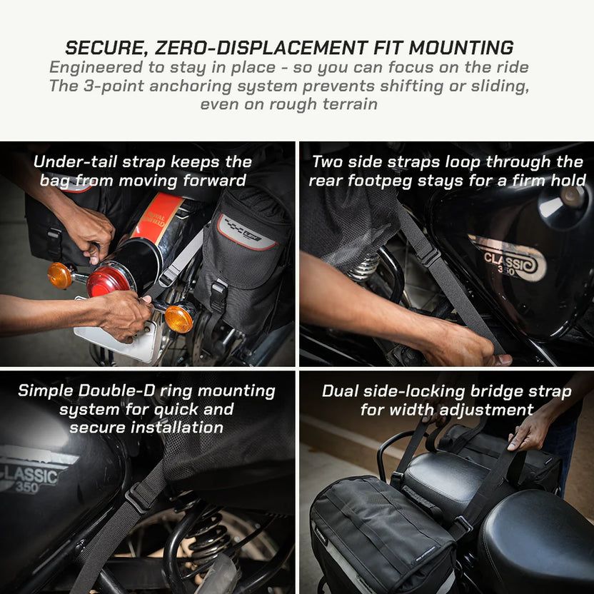 LEH Mini 100% Waterproof Motorcycle Saddlebags