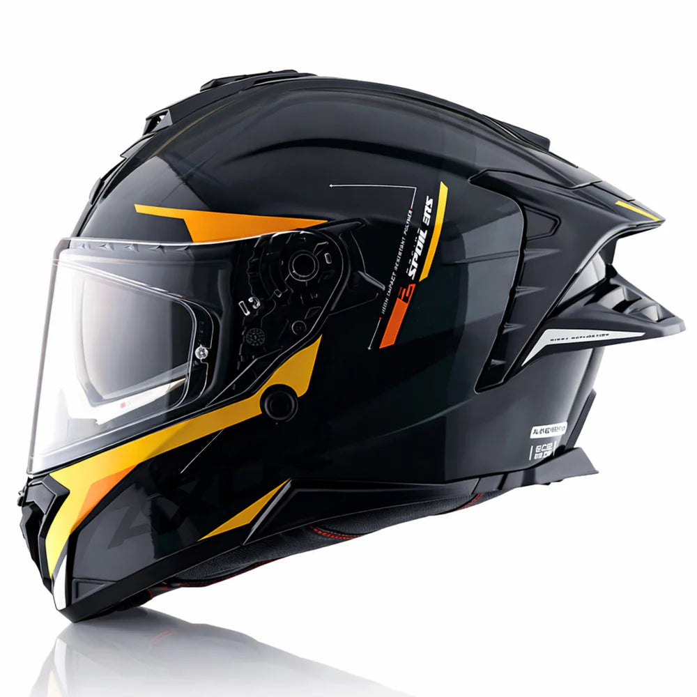 AXOR BRUTALE KRYPTIC DUAL SPOILER HELMET BLACK YELLO