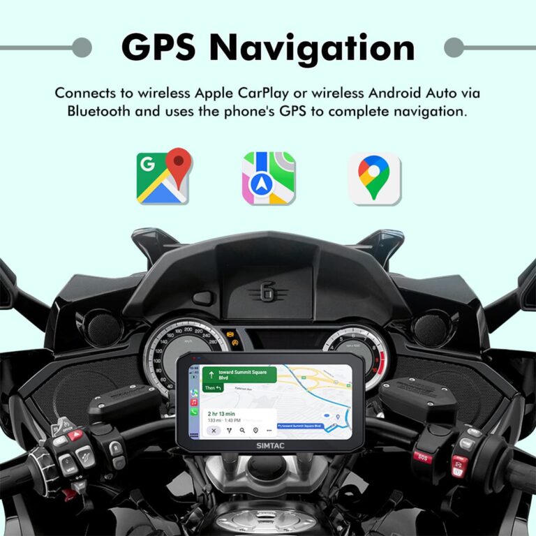 Simtac motorcycle GPS CarPlay & Android Auto system – M6DT