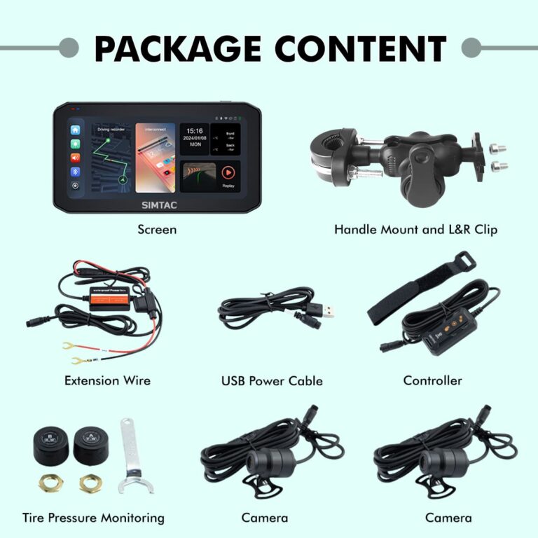 Simtac motorcycle GPS CarPlay & Android Auto system – M6DT