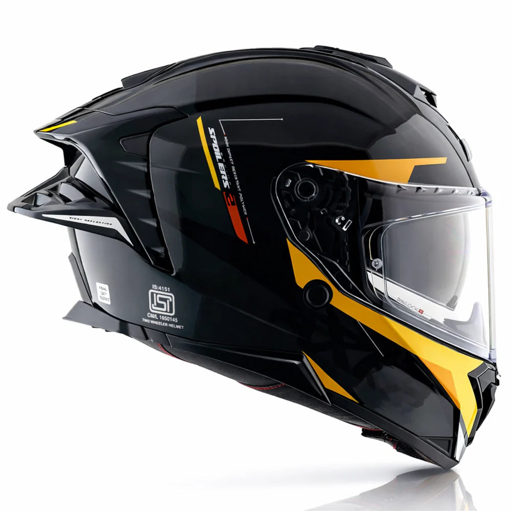 AXOR BRUTALE KRYPTIC DUAL SPOILER HELMET BLACK YELLO