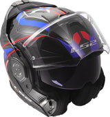 LS2 FF901 ADVANT X CARBON MODULAR HELMET - FUTURE II WHITE BLUE RED