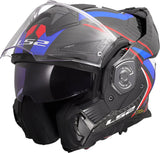 LS2 FF901 ADVANT X CARBON MODULAR HELMET - FUTURE II WHITE BLUE RED