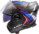 LS2 FF901 ADVANT X CARBON MODULAR HELMET - FUTURE II WHITE BLUE RED