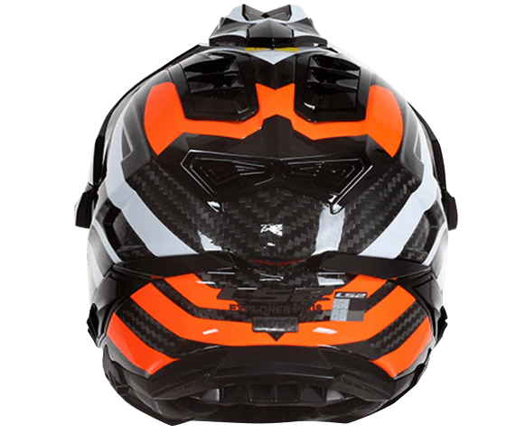 LS2 MX701 CARBON EXPLORER EDGE BLACK FLUO ORANGE