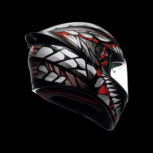 AGV K1 S LYZARD MATT BLACK/GREY/RED DOT(E2206)