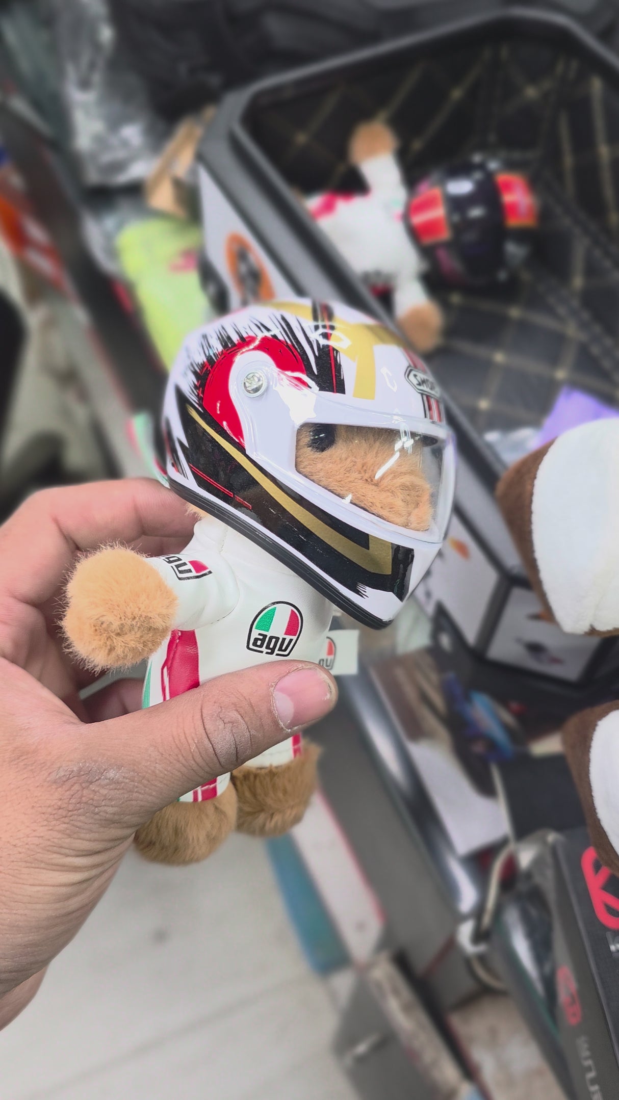 Miniature rider with agv jacket