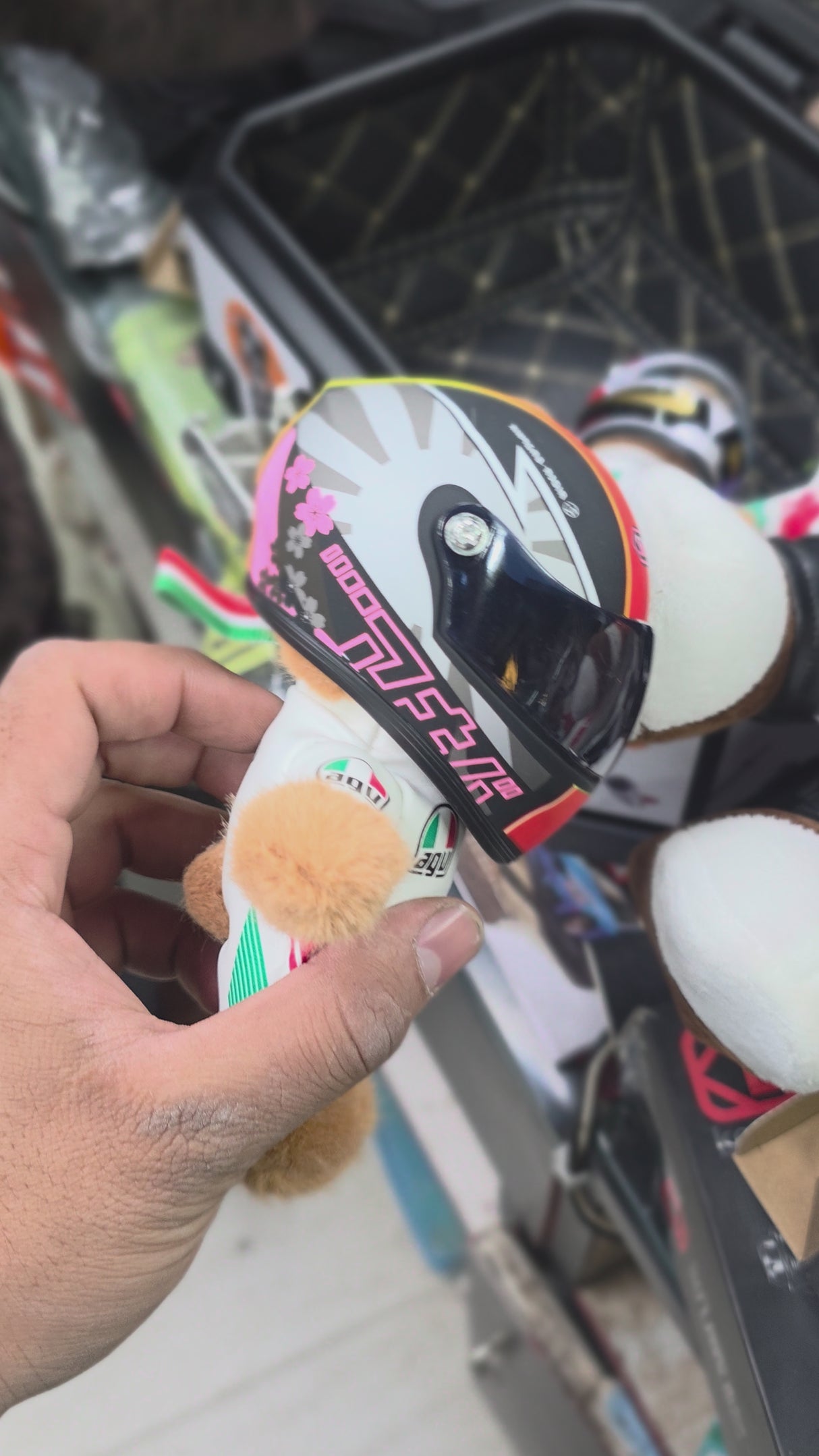 Miniature rider with agv jacket