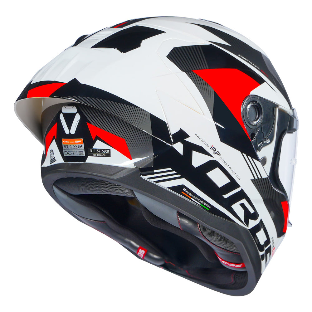 KORDA SONIC GP BRAVE GLOSS WHITE RED HELMET