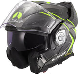 LS2 FF901 ADVANT X CARBON MODULAR HELMET - FUTURE II BLACK FLUO