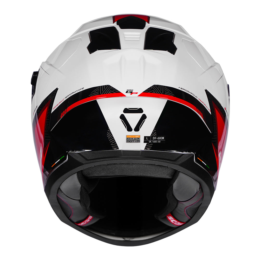 KORDA SONIC GP RAPIDE WHITE RED HELMET