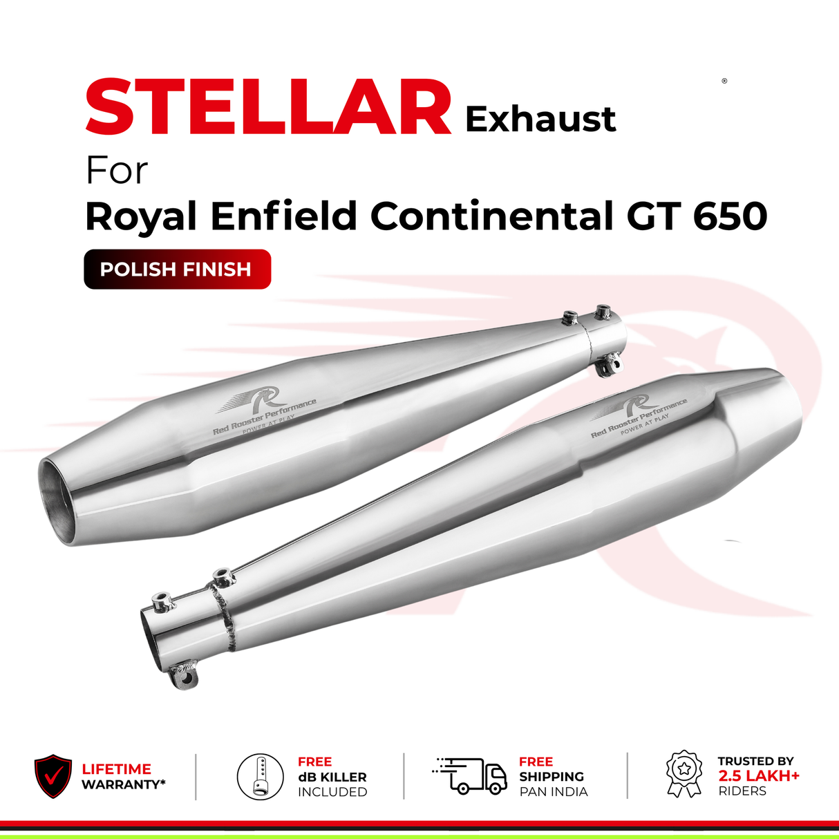 Red rooster stellar for GT/Interceptor 650