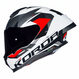 KORDA SONIC GP BRAVE GLOSS WHITE RED HELMET