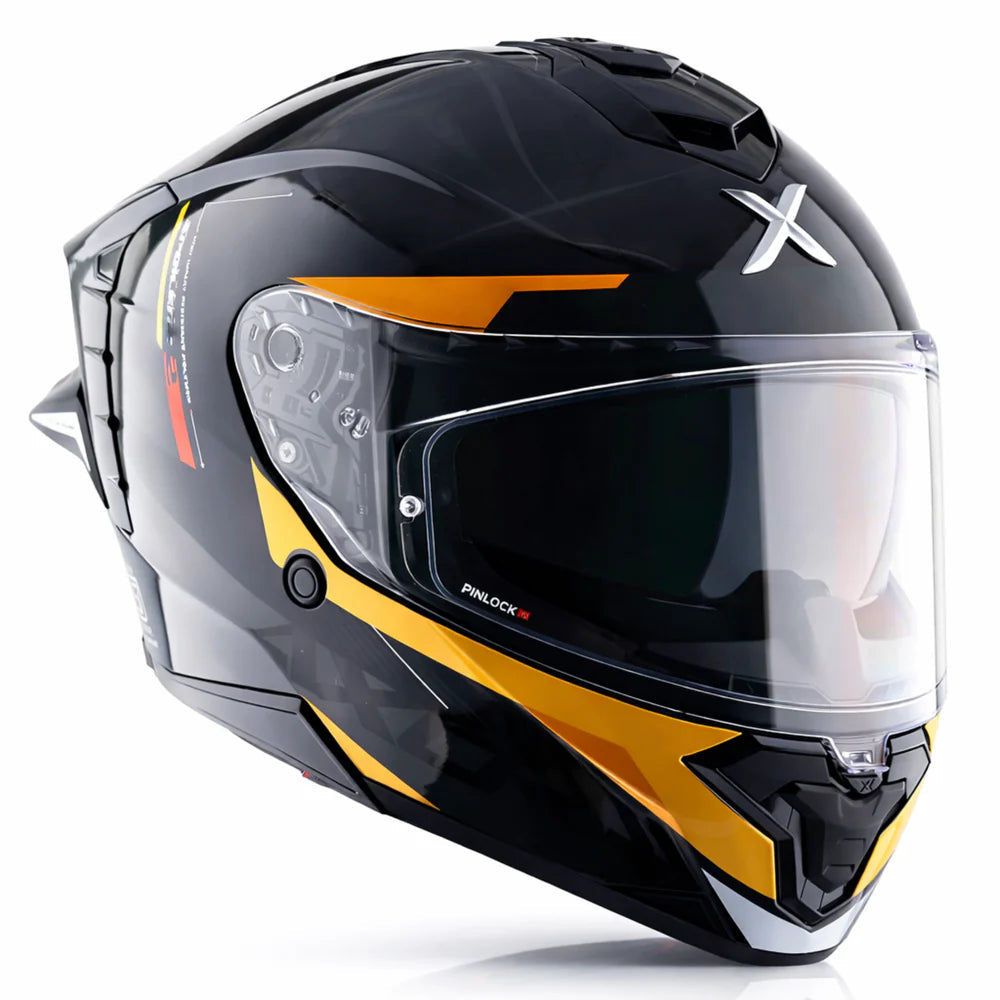 AXOR BRUTALE KRYPTIC DUAL SPOILER HELMET BLACK YELLO
