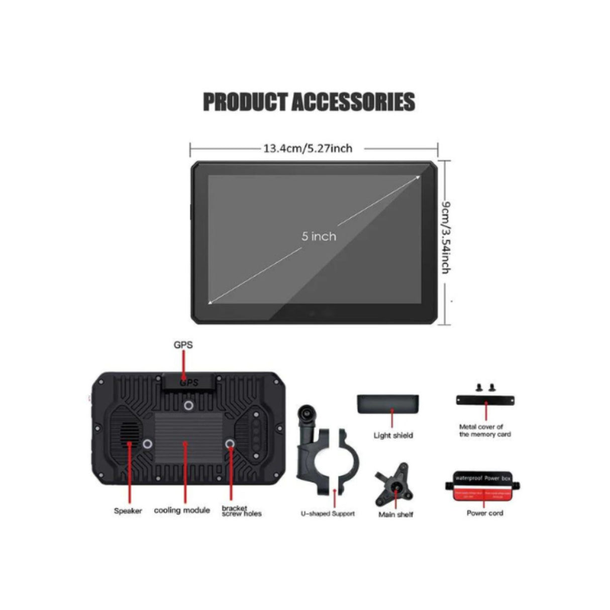 GPS DISPLAY FOR BIKES WITH TPMS AND CAMERAS