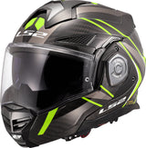 LS2 FF901 ADVANT X CARBON MODULAR HELMET - FUTURE II BLACK FLUO