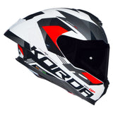 KORDA SONIC GP BRAVE GLOSS WHITE RED HELMET